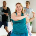 Group fitness dance class