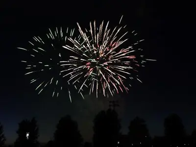 Fireworks light up the sky to cap off the event