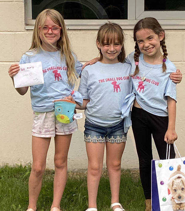 Josie, Alana and Taylor drop off their $795 donation at the Clarington Animal Shelter.