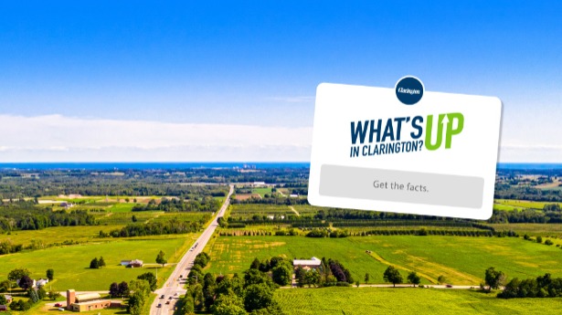 What's up in Clarington. Aerial image of rural Clarington.