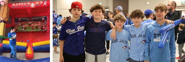 Community members enjoyed baseball-themed inflatables, face painting, noisemakers and more as they waited for the big announcement.