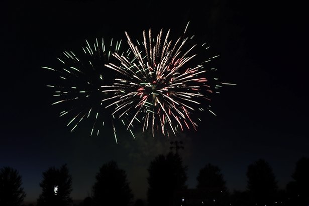 Fireworks light up the sky to cap off the event