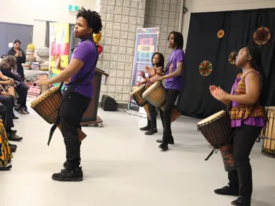 Celebrating the arts with Ngoma Dance and Drum Ensemble.