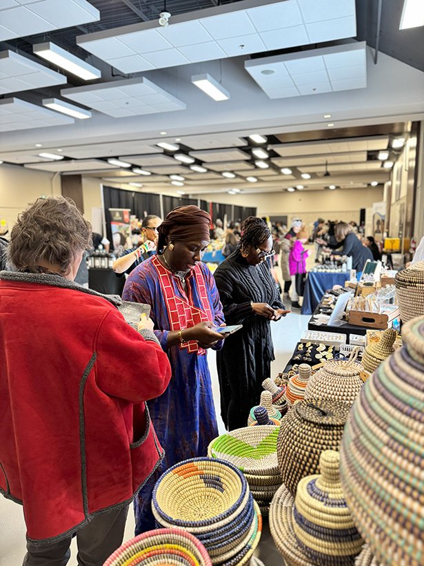 Customers shopping at Clarington's Black Vendor Village