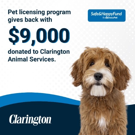 Pet licensing program gives back with $9,000 donated to Clarington Animal Services