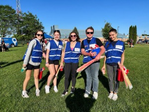 Volunteers at last year's Canada Day celebration held at the Garnet B. Rickard Recreation Complex