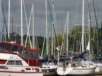 Boats on water in a marina