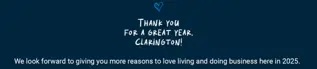 Thank you for a great year, Clarington! We look forwarad to giving you more reasons to love living and doing business here in 2025.