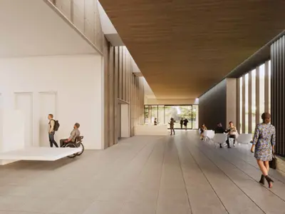 Rending of the main lobby.