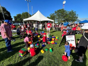Kids playing in the kids zone area at last year's Canada Day celebration at the Garnet B. Rickard Recreation Complex