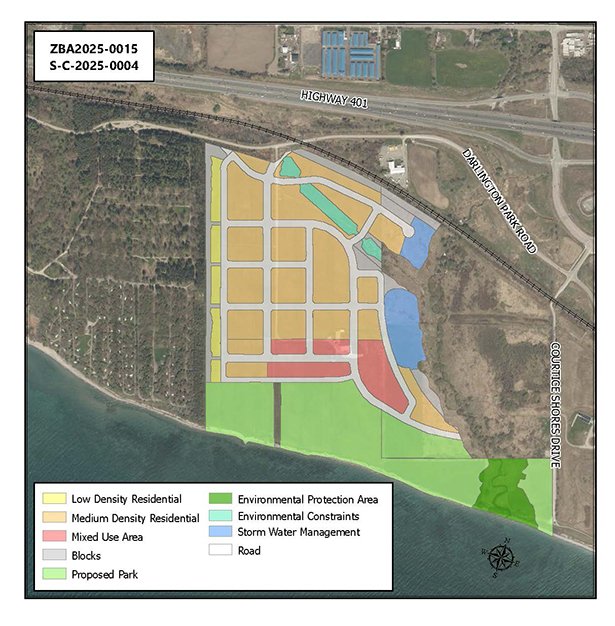 Map showing proposed development area